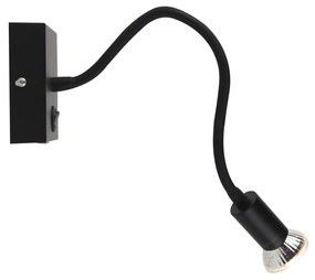 Modern rugalmas fali lámpa USB fekete - Zeno