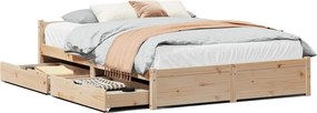 vidaXL tömör fenyőfa ágy matrac nélkül 135 x 190 cm
