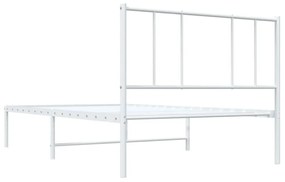 fehér fém ágykeret fejtámlával 100x200 cm