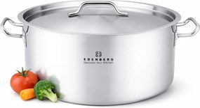 Széles vendéglátóipari acél fazék fedővel 36 cm – 17,3 L