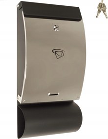 Postaláda Újságtartó 46 x 25 CM Nagy Rozsdamentes Prémium