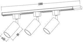 Sínrendszeres spotlámpa TIGER 3xGU10/10W/230V fekete