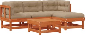 vidaXL Kerti lounge szett 15 pcs Viaszbarna Tömör fenyő