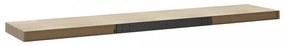 2 db tölgyszínű MDF fali polc 120 x 23,5 x 3,8 cm