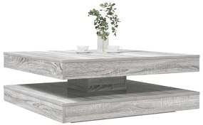 szürke sonoma dohányzóasztal 360 fokban forgatható 90x90x34,5cm
