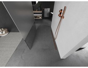 Mexen Kioto, Walk-In zuhany paraván 110 x 200 cm, 8 mm átlátszó üveg-fagy, réz matt profil, 800-110-002-65-35