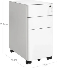 Kancelářský kontejner 30x46x59cm, kov, bílá, AUK-E1130 WT