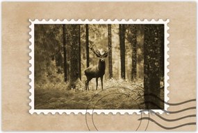 Poszterek 90x60 Szarvas a szépia erdőben