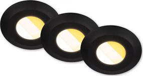 Briloner 7588035 -SZETT 3xLED Fürdőszobai beépíthető mennyezeti lámpa KLIRA 3xLED/4,9W/230V IP44 fekete
