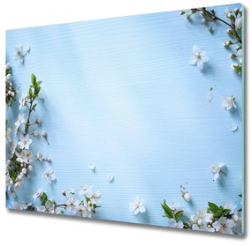 Üveg vágódeszka Cseresznye virágok háttér 60x52 cm