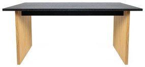 Étkezőasztal tölgyfa dekoros asztallappal 90x160 cm Stripe – Woodman