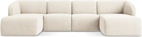 Bézs zsenília sarokkanapé (U alakú) Lani – Makamii