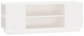 fehér tömör fenyőfa TV-szekrény 110 x 35 x 40,5 cm