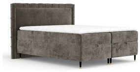 Sötétszürke ágyneműtartós boxspring ágy 160x200 cm Voyage – Maison de Rêve