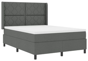 Boxspring Ágy Matraccal és LED világítással Sötétszürke 160x200 cm Szövet