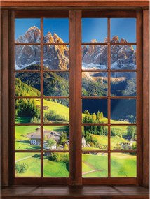 Fotótapéta Alpok kilátás az ablakból vinil 184x254 +ragasztó
