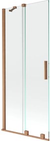Mexen Velar, 2 szárnyas eltolható kádparaván 80 x 150 cm, 8mm átlátszó üveg, rézmatt, 896-080-000-01-65