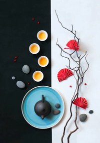 Művészeti fotózás Trendy east asian afternoon tea still life., twomeows, (26.7 x 40 cm)