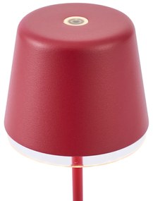 Piros asztali lámpa LED-del, IP65, újratölthető, töltőállomással - Treble