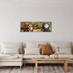 Kép a történelmi óramozgásokról (órával) (90x30 cm)