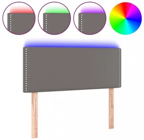 szürke műbőr LED-es fejtámla 90 x 5 x 78/88 cm