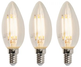 3 db LED E14 szabályozható gyertya lámpa készlet B35 5W 380lm 2700K
