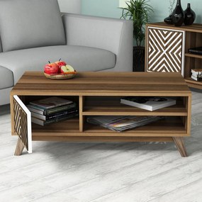 Inci nappali bútorszett, dió-fehér, 160 cm