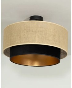 Felületre szerelt csillár SARTA 1xE27/60W/230V fekete/juta