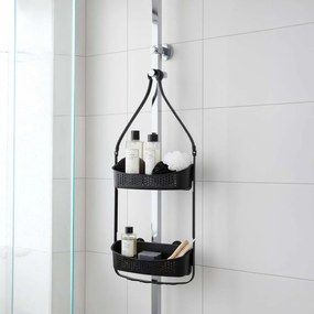 Matt fekete függő műanyag fürdőszobai polc Vesper – douceur d'intérieur