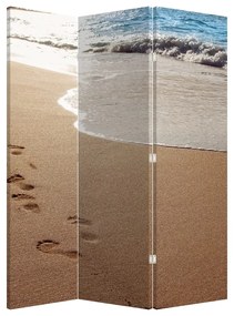Paraván - nyomok a homokban és a tenger (126x170 cm)
