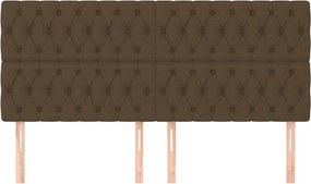 sötétbarna szövet fejtámla 180x7x118/128 cm