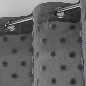 Antracitszürke átlátszó függöny 140x240 cm Melusine – douceur d'intérieur