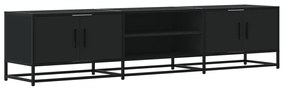 fekete szerelt fa TV-szekrény 180 x 35 x 41 cm