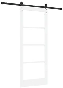 Egyszerű Csúszó Ajtó Fehér 83 x 202 cm Fa és fém