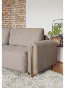 Világosbarna kordbársony kinyitható-tárolóhelyes kanapé 244 cm Arcadova – ELTAP