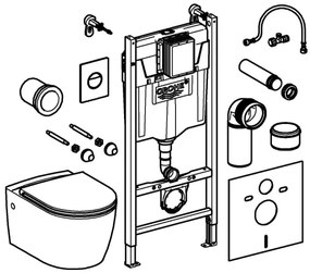 GROHE 103843SH00 - SOLIDO COMPACT 5 az 1-ben szett, 1,13 m, kerámia/fehér