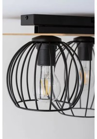 Csillár CYBER 2xE27/60W/230V fa/fekete