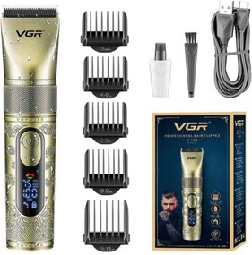 VGR V-659 Professzionális Hajvágó – Kerámia és porfém ötvözetű pengével, Zoom Wheel állítás, IPX7 vízálló, 6500–7500 RPM, 300 perc üzemidő