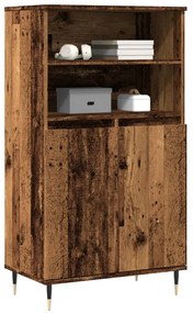 antik fa színű szerelt fa magasszekrény 60 x 36 x 110 cm