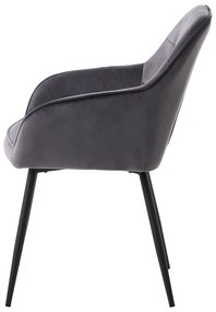 Szürke kárpitozott karfás étkezőfotel szett 2 db-os Nolan Square – Unique Furniture