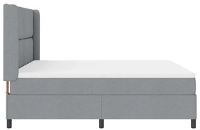 Boxspring Ágy Matrac S-LED Fénnyel Szürke 180x200 cm Szövet