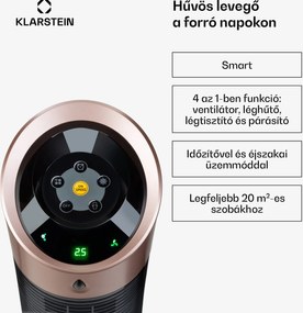 Klarstein Skyscraper Ice Smart, 4 az 1-ben, léghűtő és ventilátor, WiFi, 180m³/ó, távirányítóval