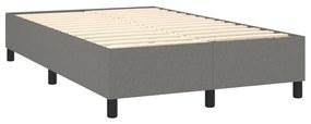 sötétszürke szövet rugós és LED-es ágy matraccal 120 x 200 cm