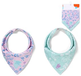 Gyermek előke/sál 2D szett BabyOno Birds, lila/menta