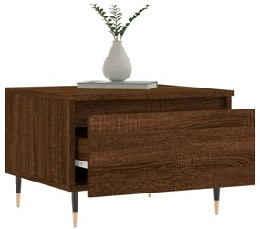 2 db barna tölgyszínű szerelt fa dohányzóasztal 50 x 46 x 35 cm