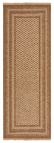 Natúr színű kültéri futószőnyeg 80x230 cm Layla Border – Flair Rugs