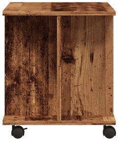antik fa színű szerelt fa TV-szekrény görgőkkel 80 x 40 x 45 cm