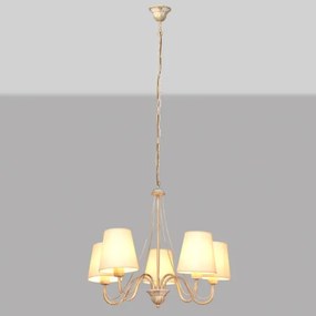 Csillár láncon MALBO 5xE27/15W/230V bézs