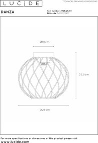 Lucide 21128/25/30 - DANZA mennyezeti lámpatest 1x E27/40W/230V, átm. 25 cm