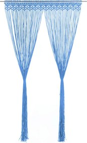 vidaXL kék makramé pamutfüggöny 140 x 240 cm